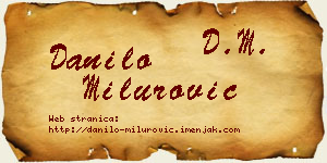 Danilo Milurović vizit kartica